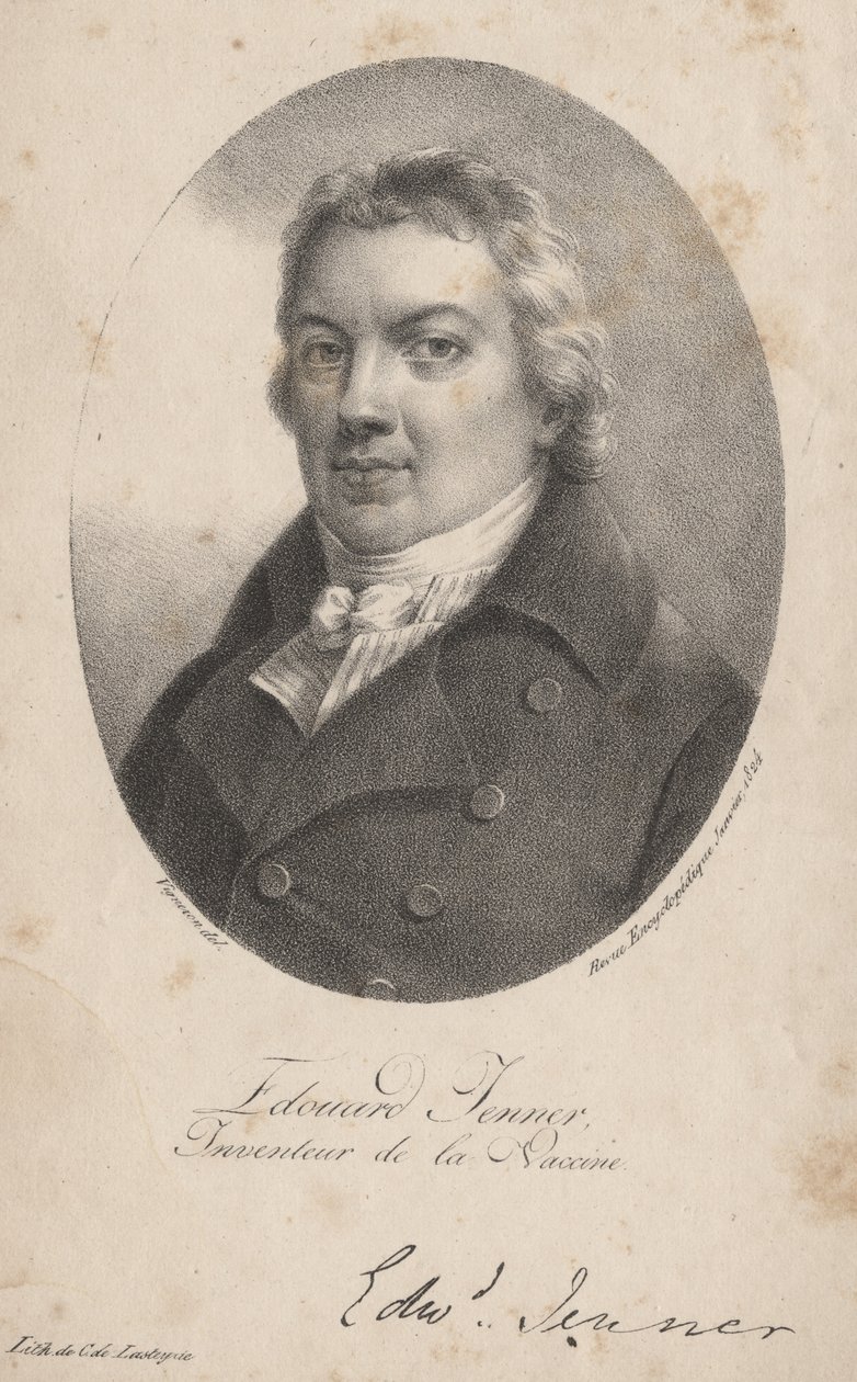 Édouard Jenner, lithographie par le comte Charles Philibert de Lasteyrie, 1824 - Pierre Roch Vigneron