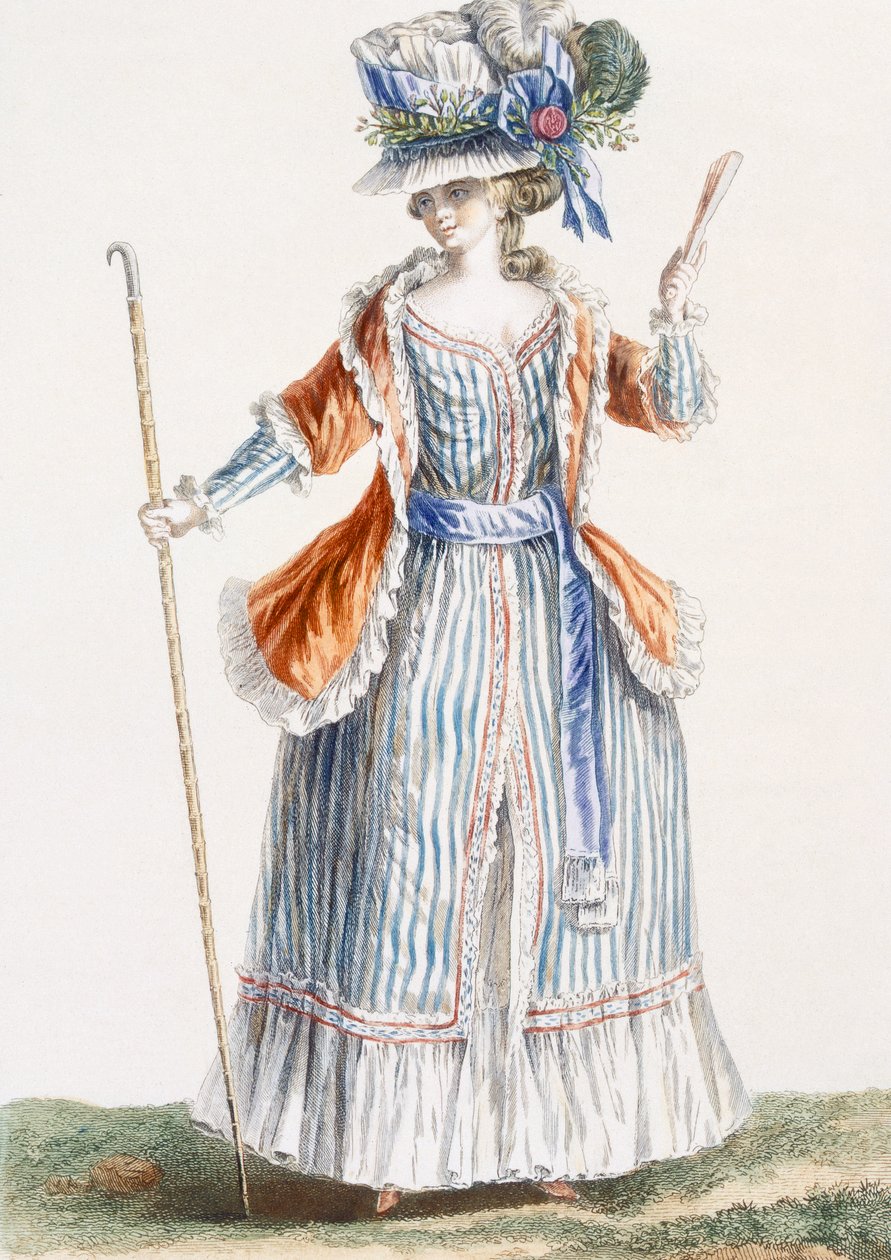 Robe de style bergère pour dame, gravée par Patas, illustration de 