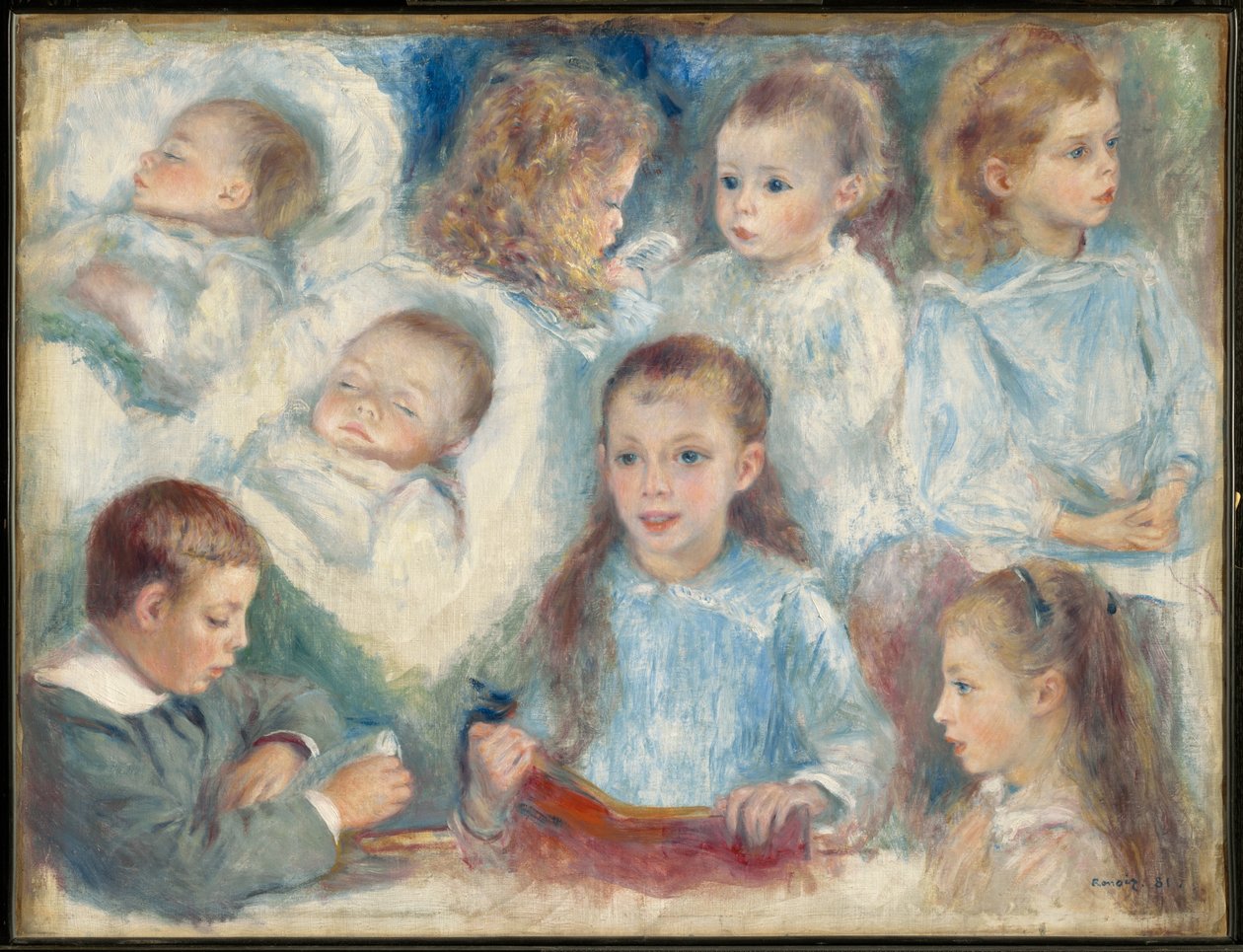 Études de têtes (Les enfants Berard) - Pierre-Auguste Renoir