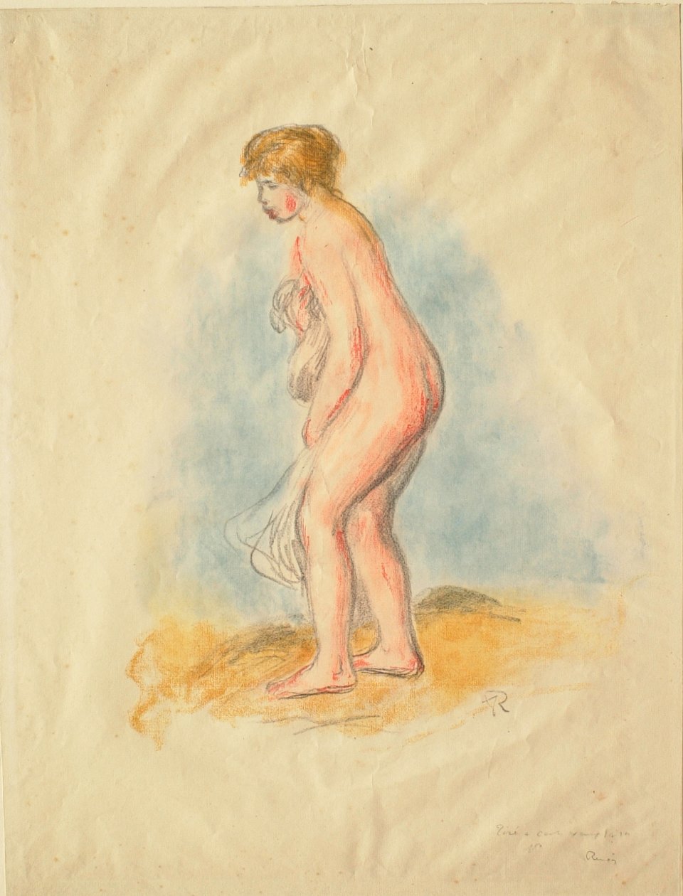 Stehende weibliche Badende - Pierre-Auguste Renoir