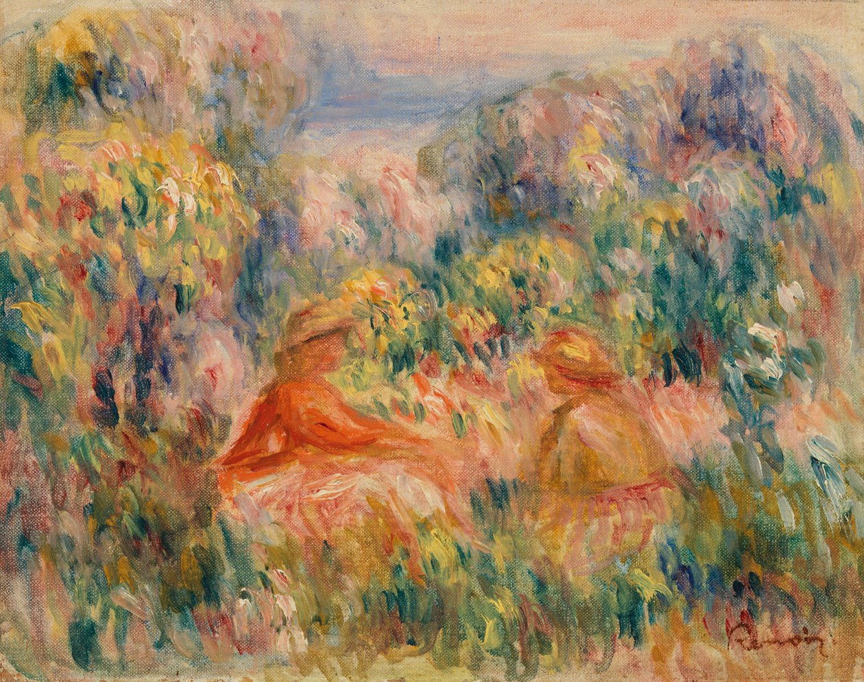 Deux femmes dans un paysage - Pierre-Auguste Renoir
