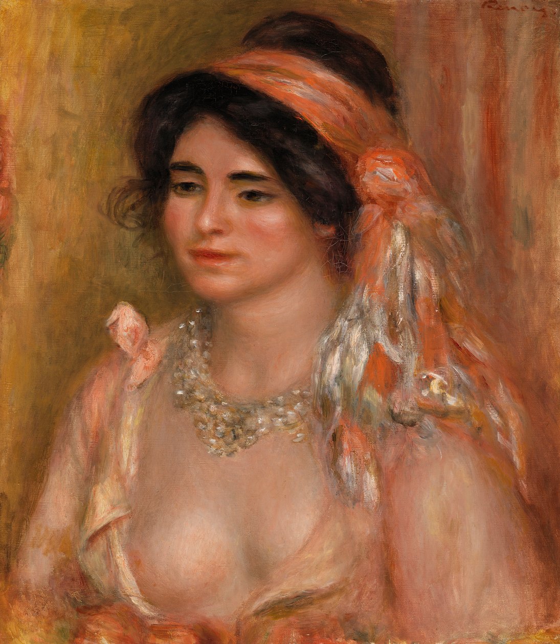 Femme aux cheveux noirs (Jeune femme aux cheveux noirs, buste) - Pierre-Auguste Renoir