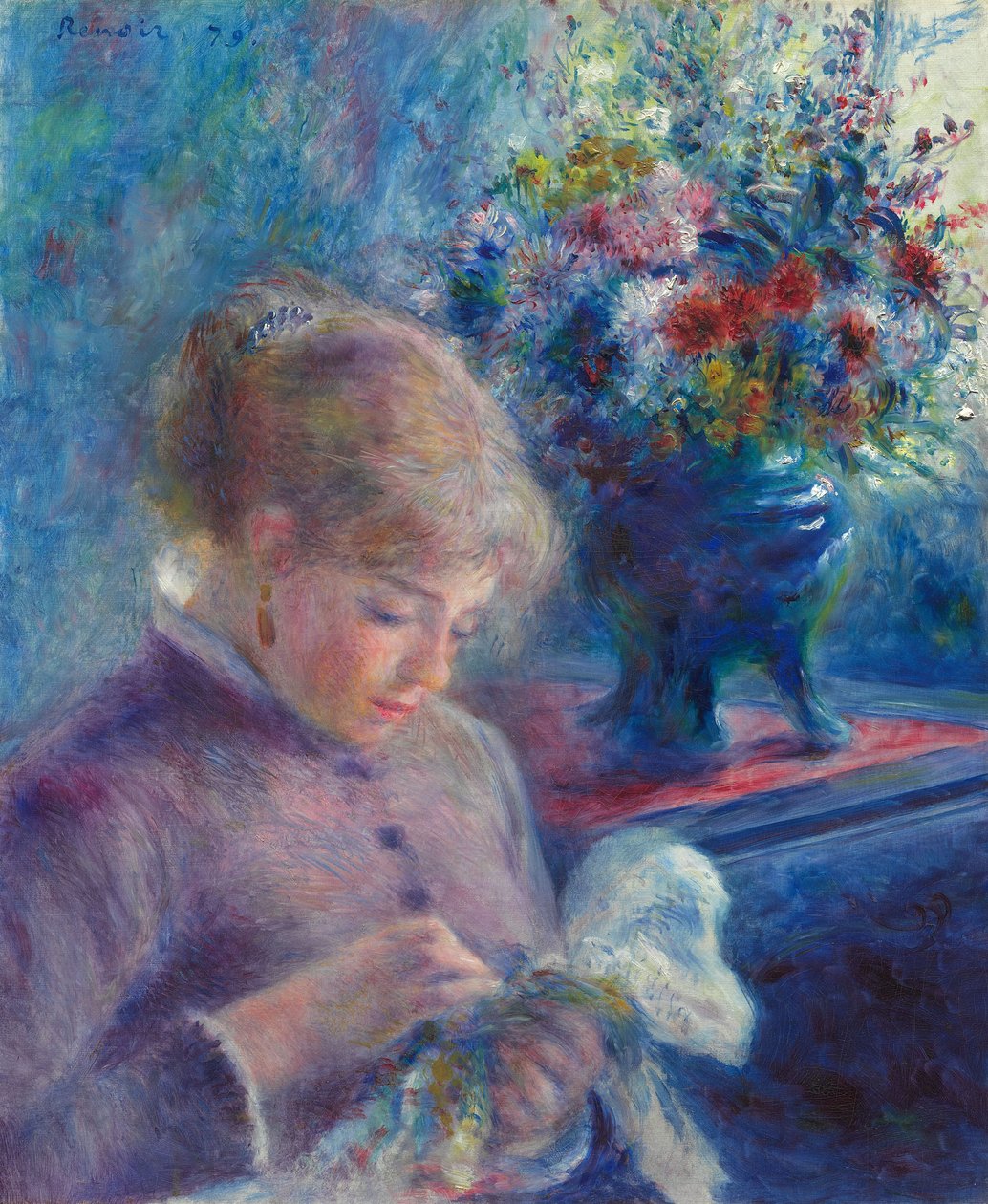 Jeune femme en train de coudre - Pierre-Auguste Renoir