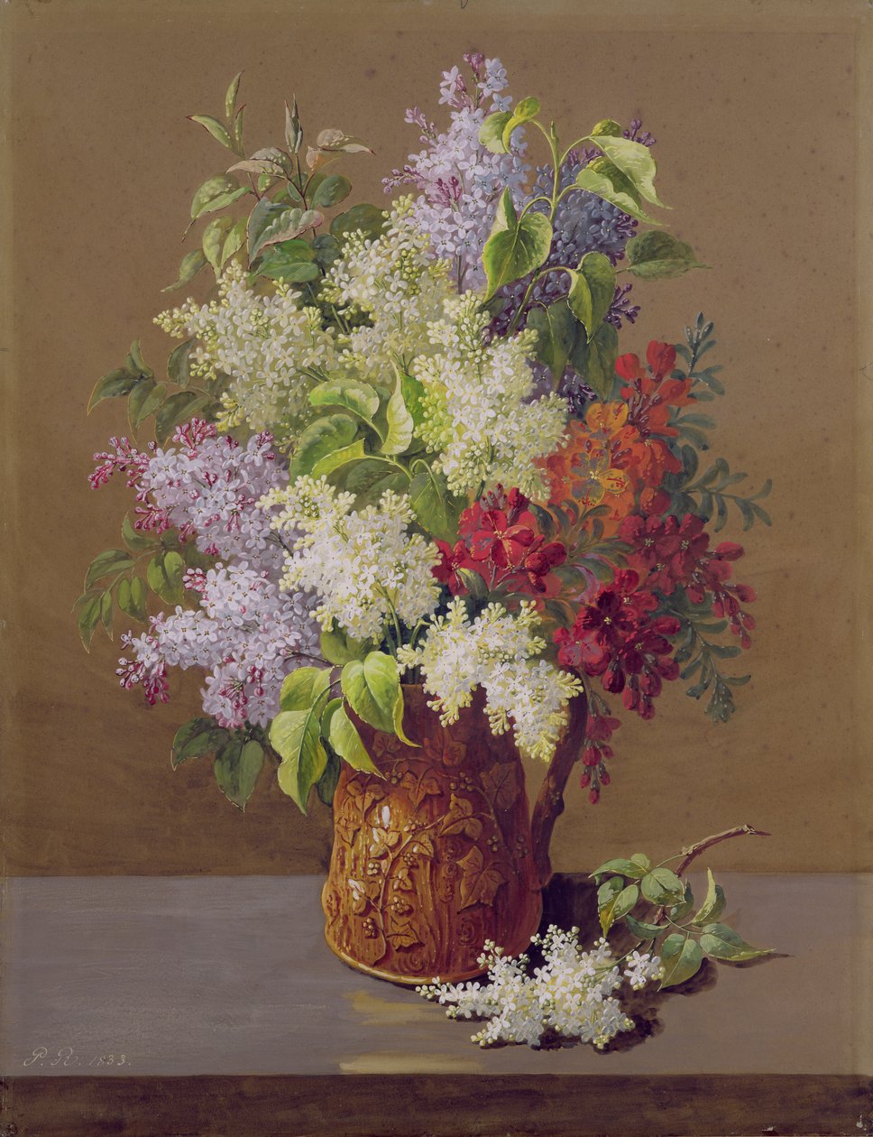 Vase de lilas - Pierre Joseph Redouté