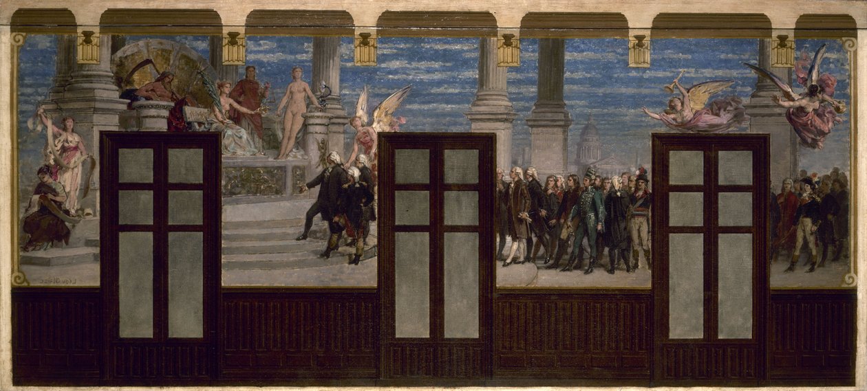 Esquisse pour la mairie du 20e arrondissement : Les grands hommes de la Révolution devant le tribunal de la postérité - Pierre Paul Lêon Glaize