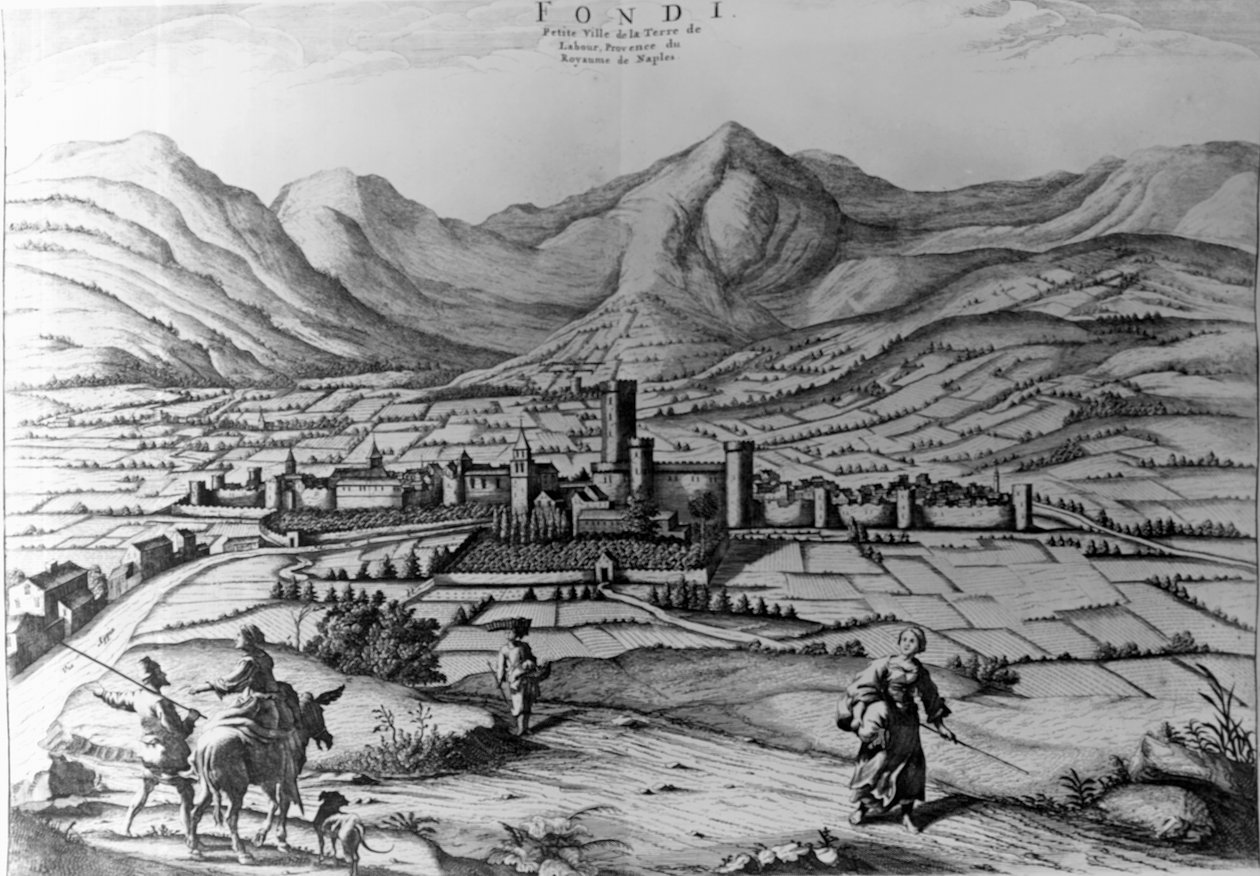 Ville de Fondi, gravure par Pieter Mortier (1661-1711) du Nouveau Théâtre de l