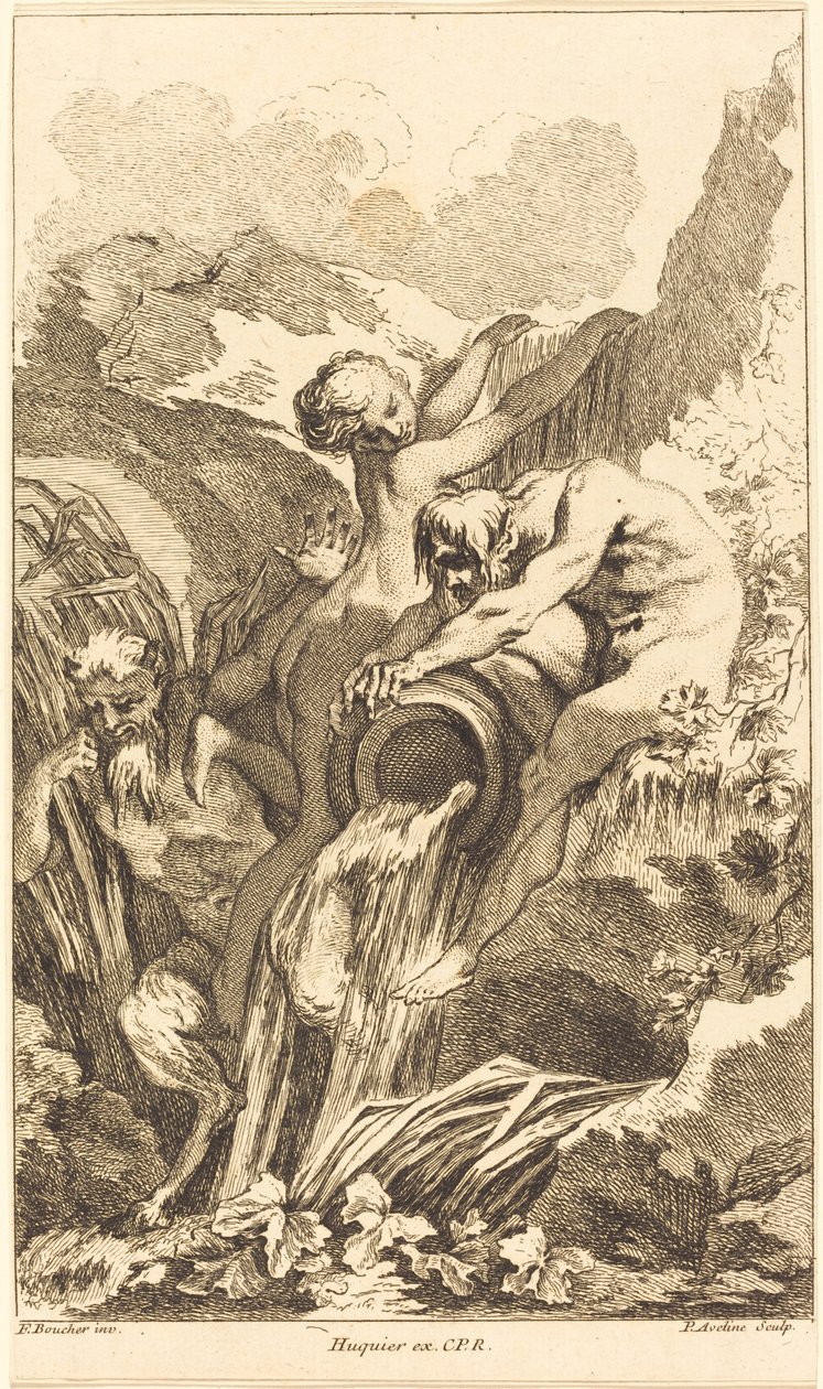 Satyre, nymphe et dieu de la rivière, en ou après 1736 - Pierre Alexandre Aveline