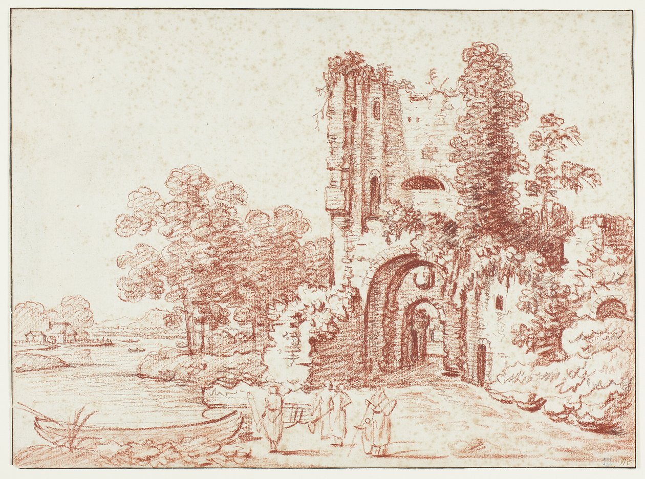 Paysage avec tour en ruine - Pierre Alexandre Wille