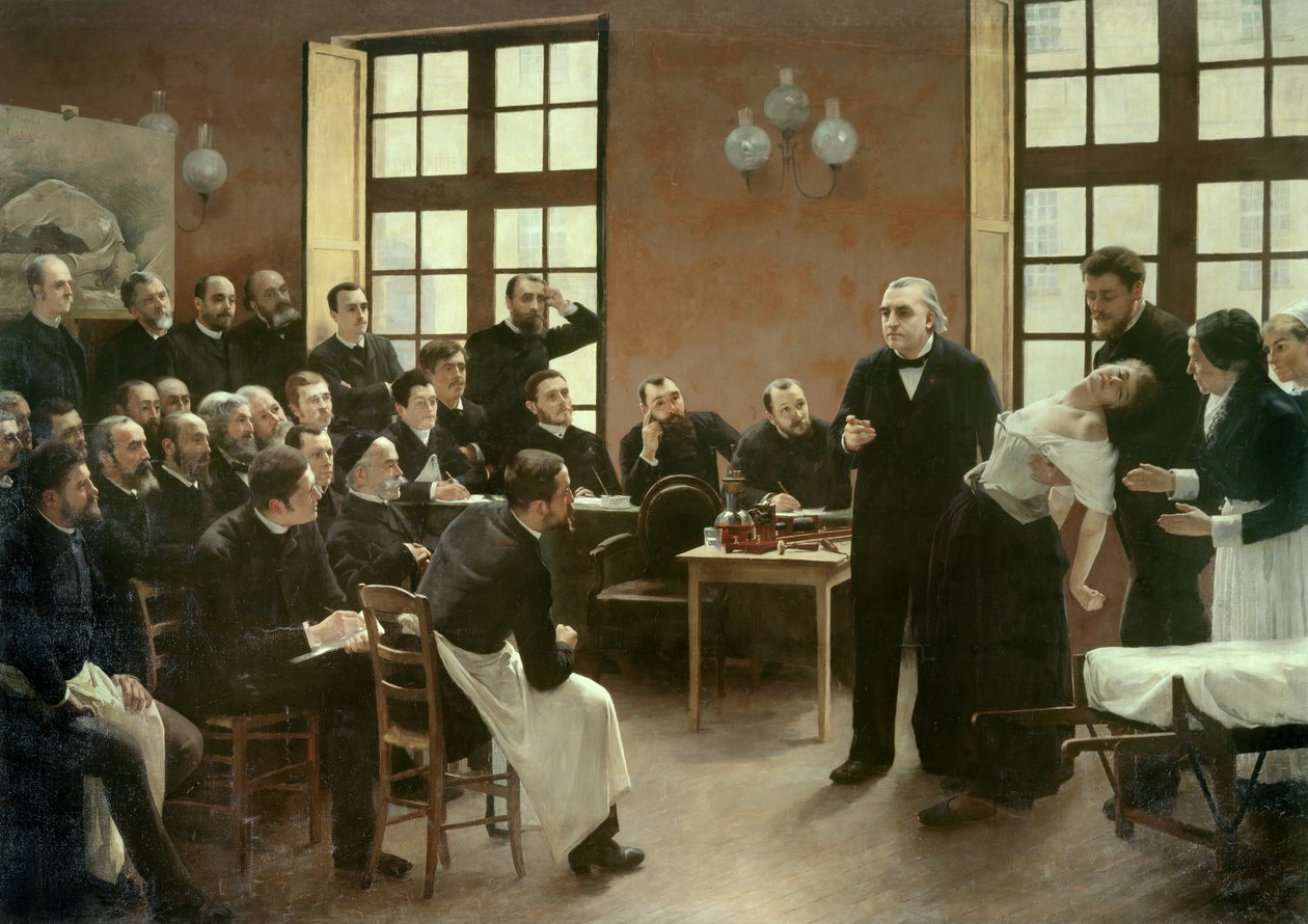 Une leçon clinique par le Dr Charcot à la Salpêtrière en 1887 - Pierre Andre Brouillet