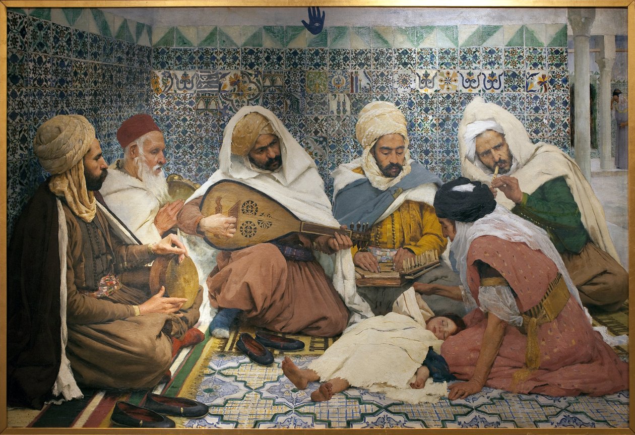 Exorcisme : musiciens arabes chassant les djinns du corps d