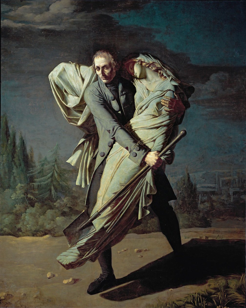 Young et sa fille … (oil on canvas) - Pierre Antoine Augustin Vafflard