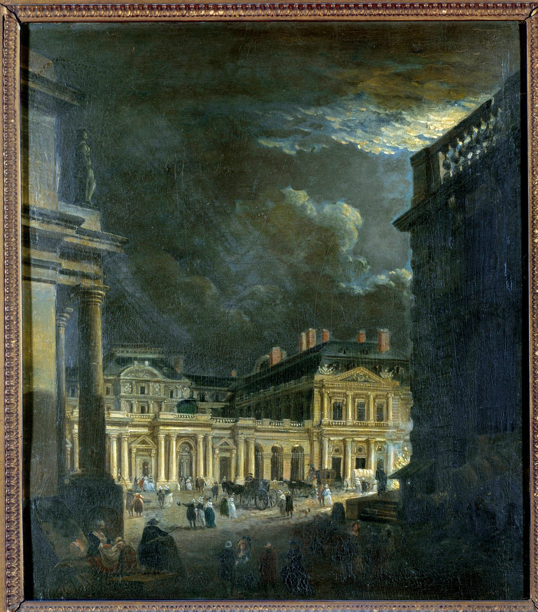 La Place du Palais Royal à Paris au clair de lune - Pierre Antoine Demachy