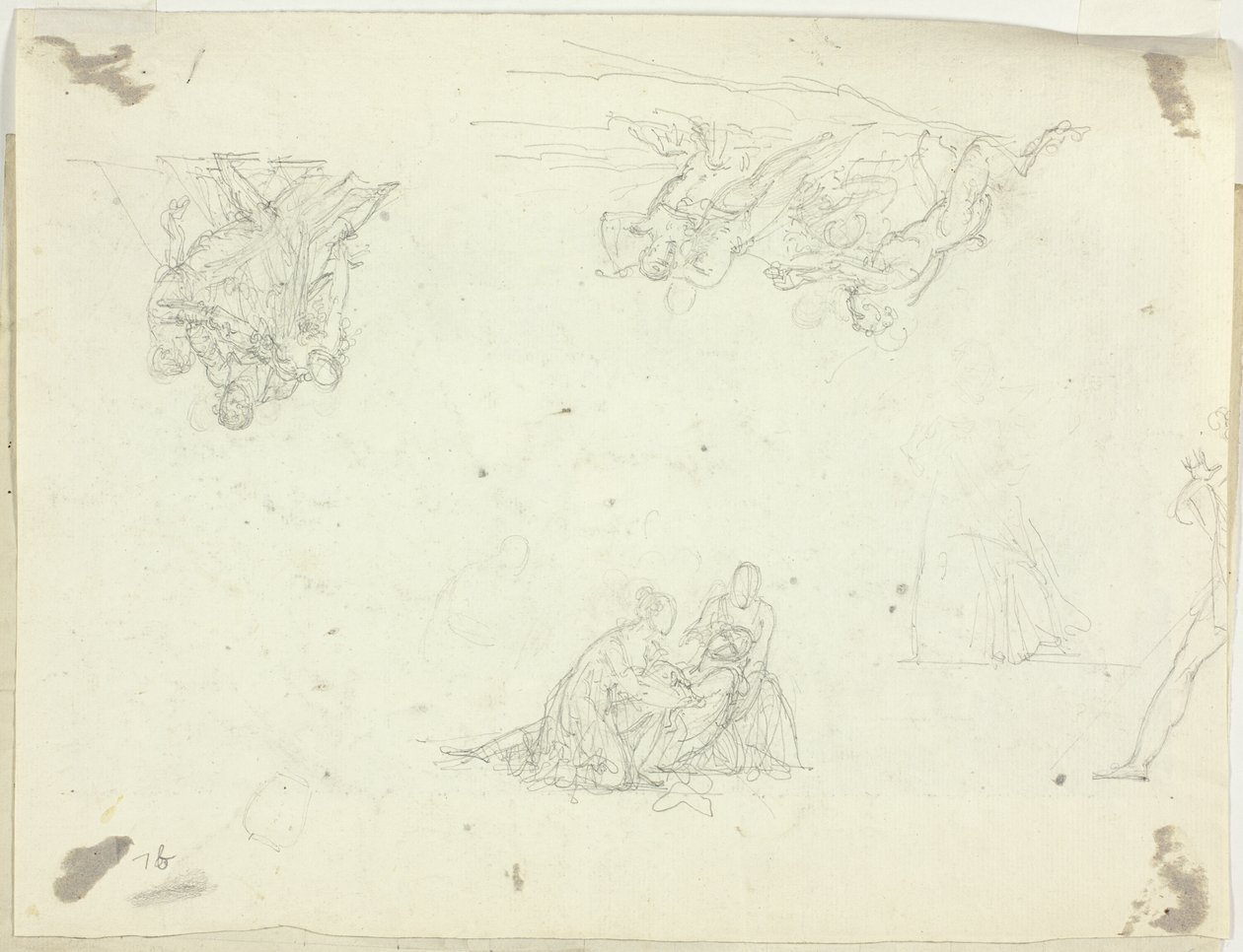 Feuille de croquis : Groupes de figures - Pierre Antoine Mongin