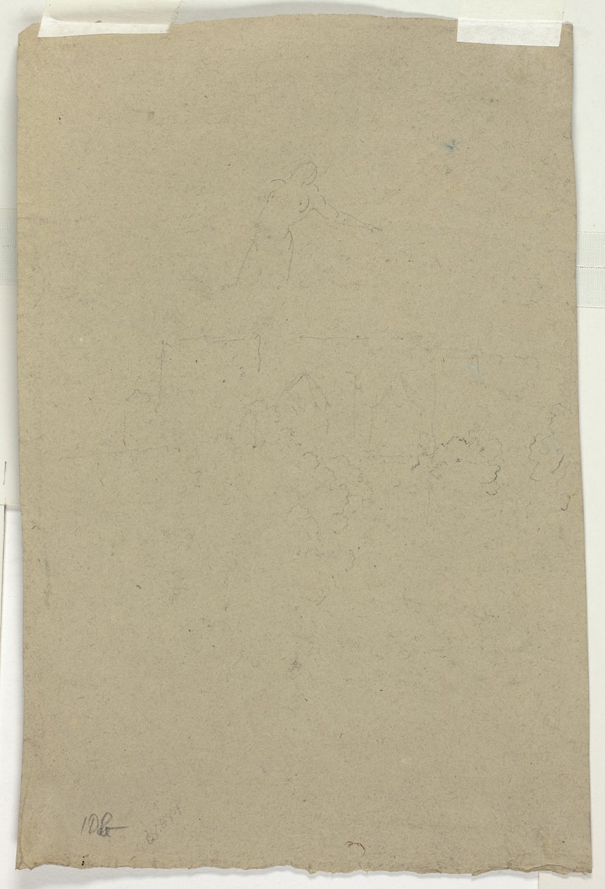Esquisse de la cime des arbres et de la figure - Pierre Antoine Mongin