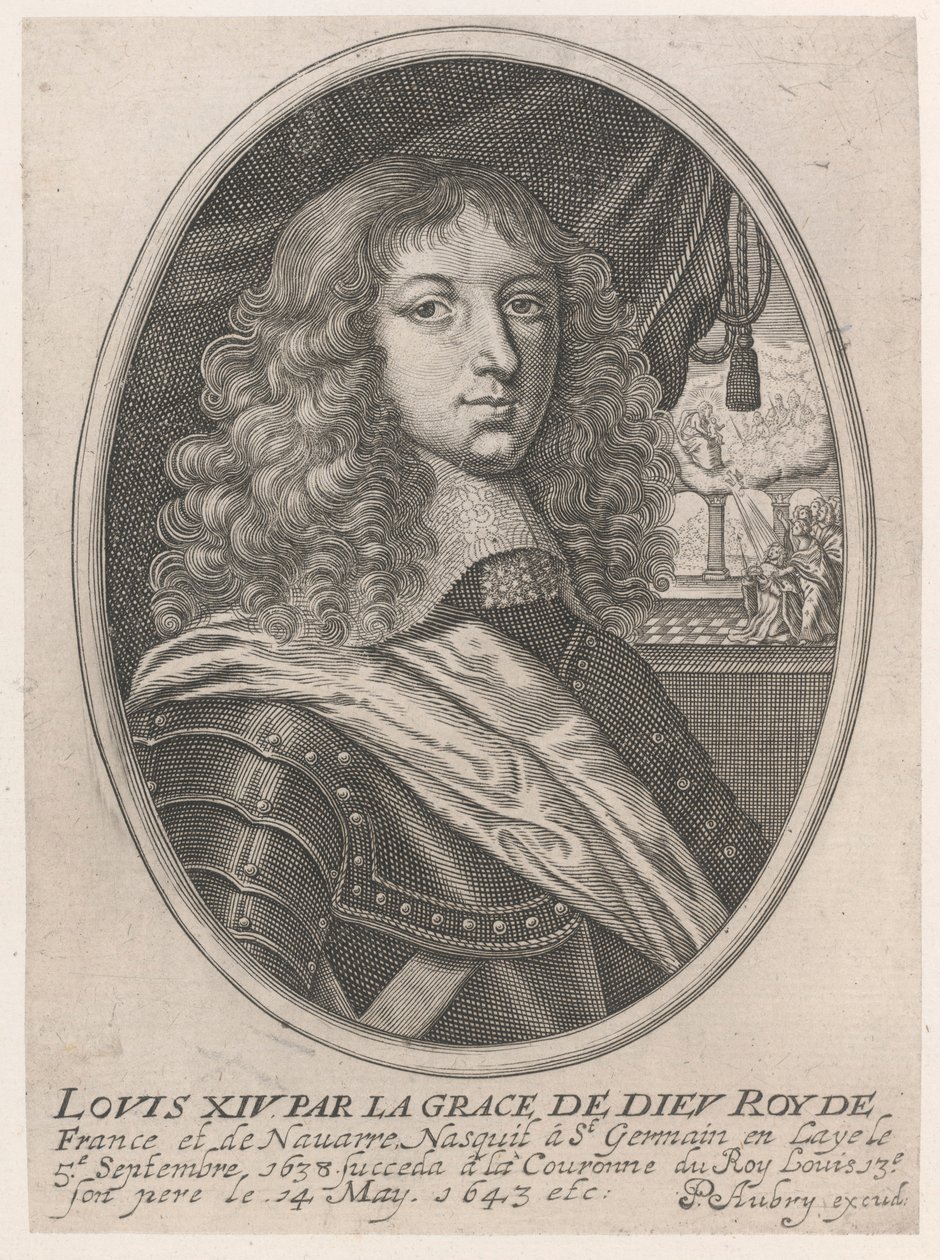 Portrait de Louis XIV (Louis XIV par la Grâce de Dieu Roi de France et de Navarre) - Pierre Aubry
