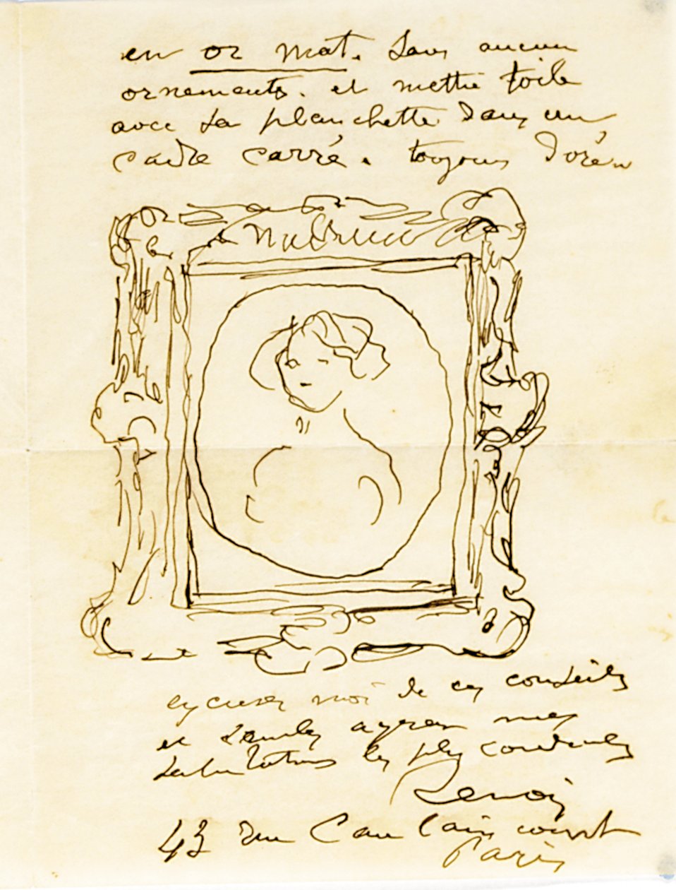 Lettre autographe signée à Dr. Fritz Thurneyssen, Paris et Les Collettes, 24 juin 1908 - Pierre Auguste Renoir