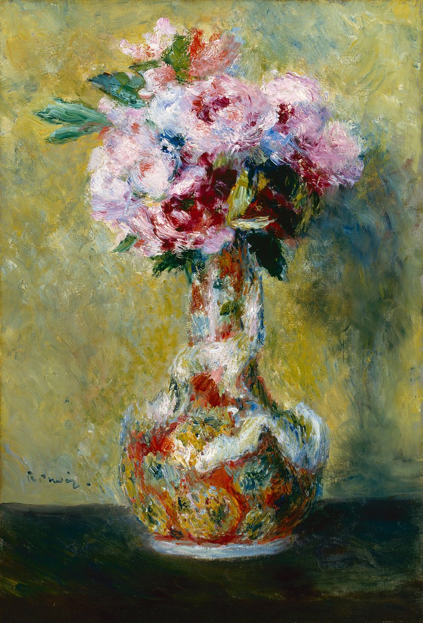 Bouquet de fleurs au vase japonais - Pierre-Auguste Renoir