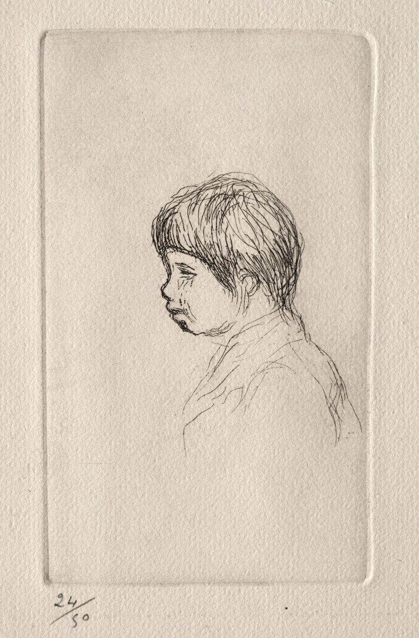 Claude Renoir, de profil - Pierre Auguste Renoir