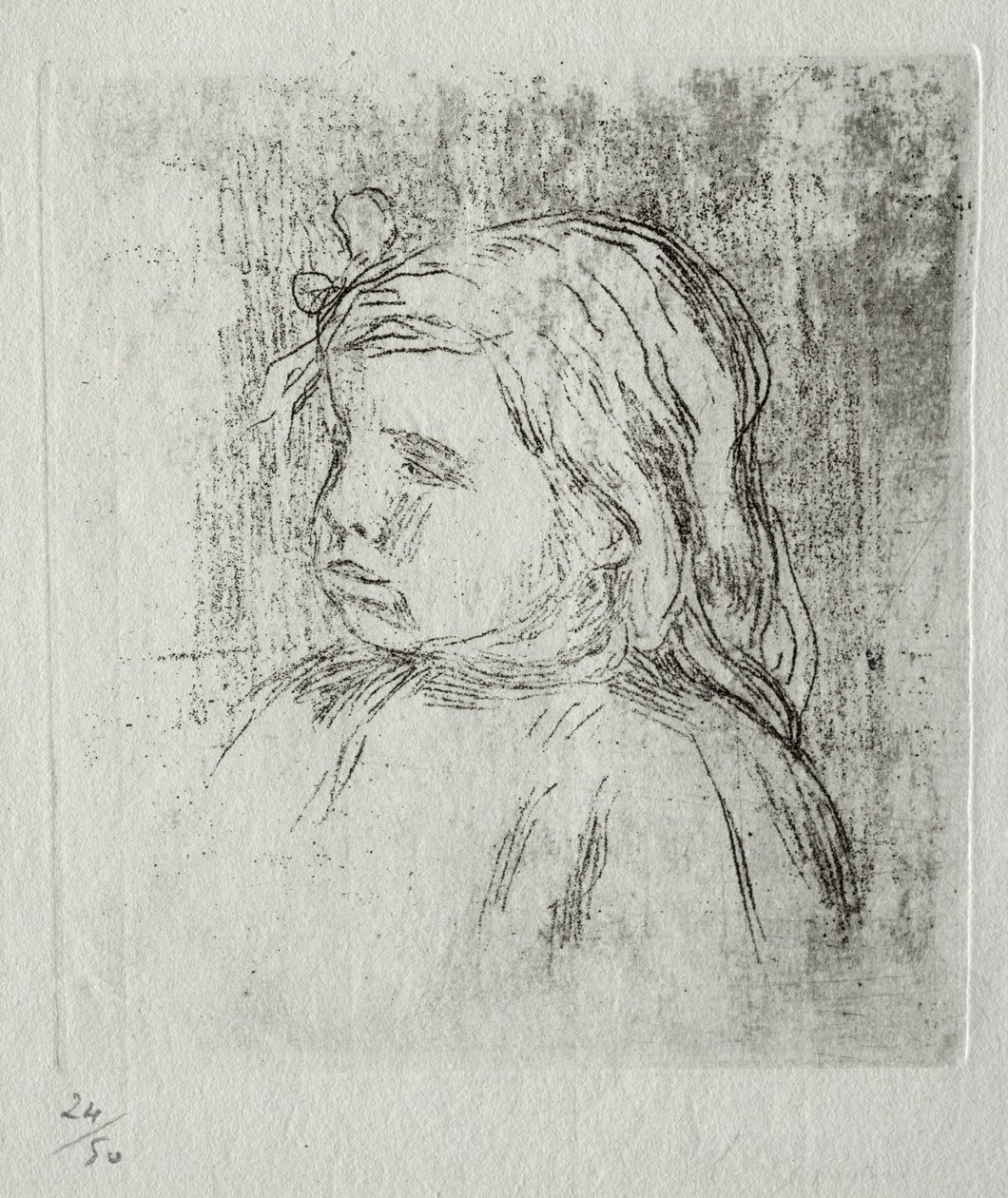 Claude Renoir, de trois-quarts à gauche - Pierre Auguste Renoir