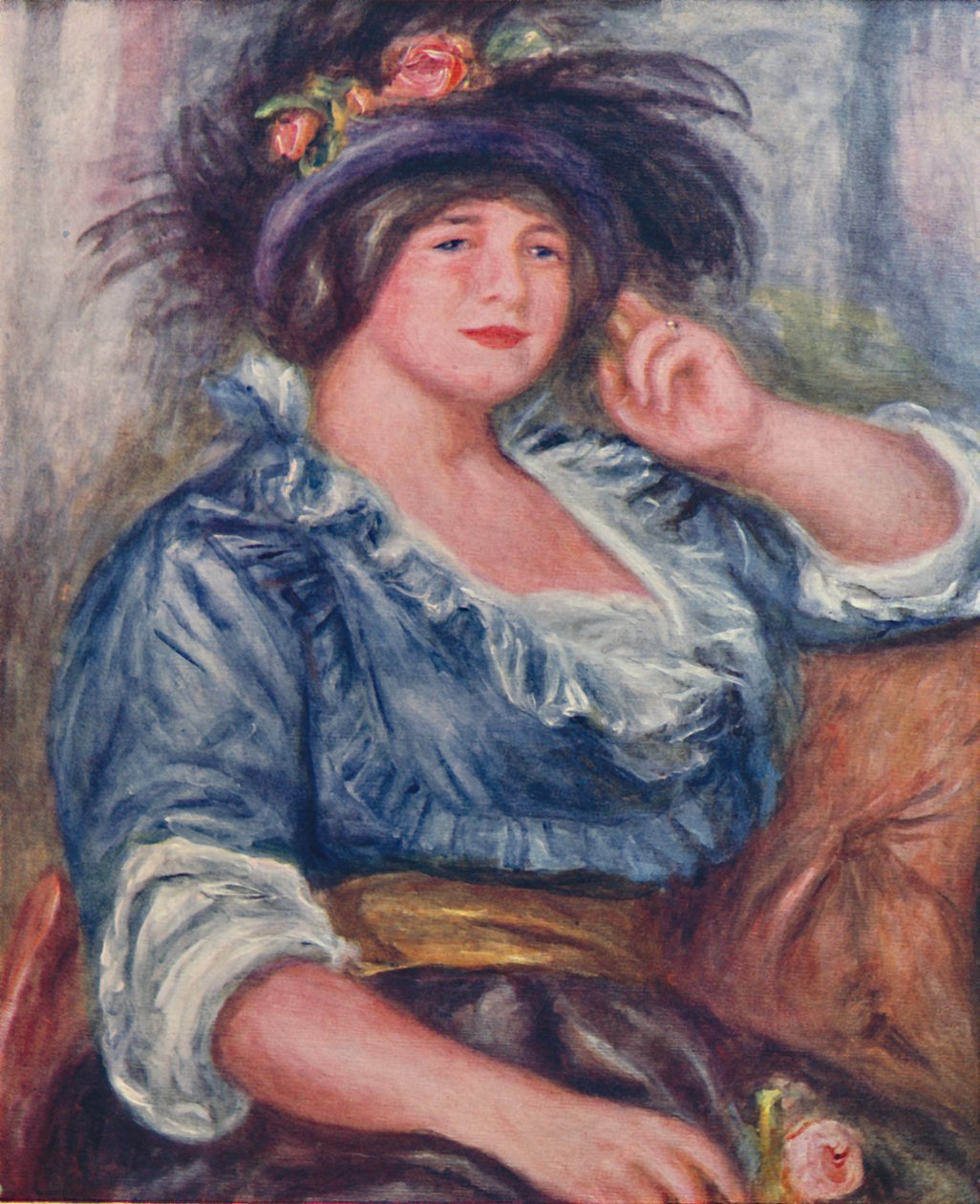 Fille avec une rose - Pierre Auguste Renoir