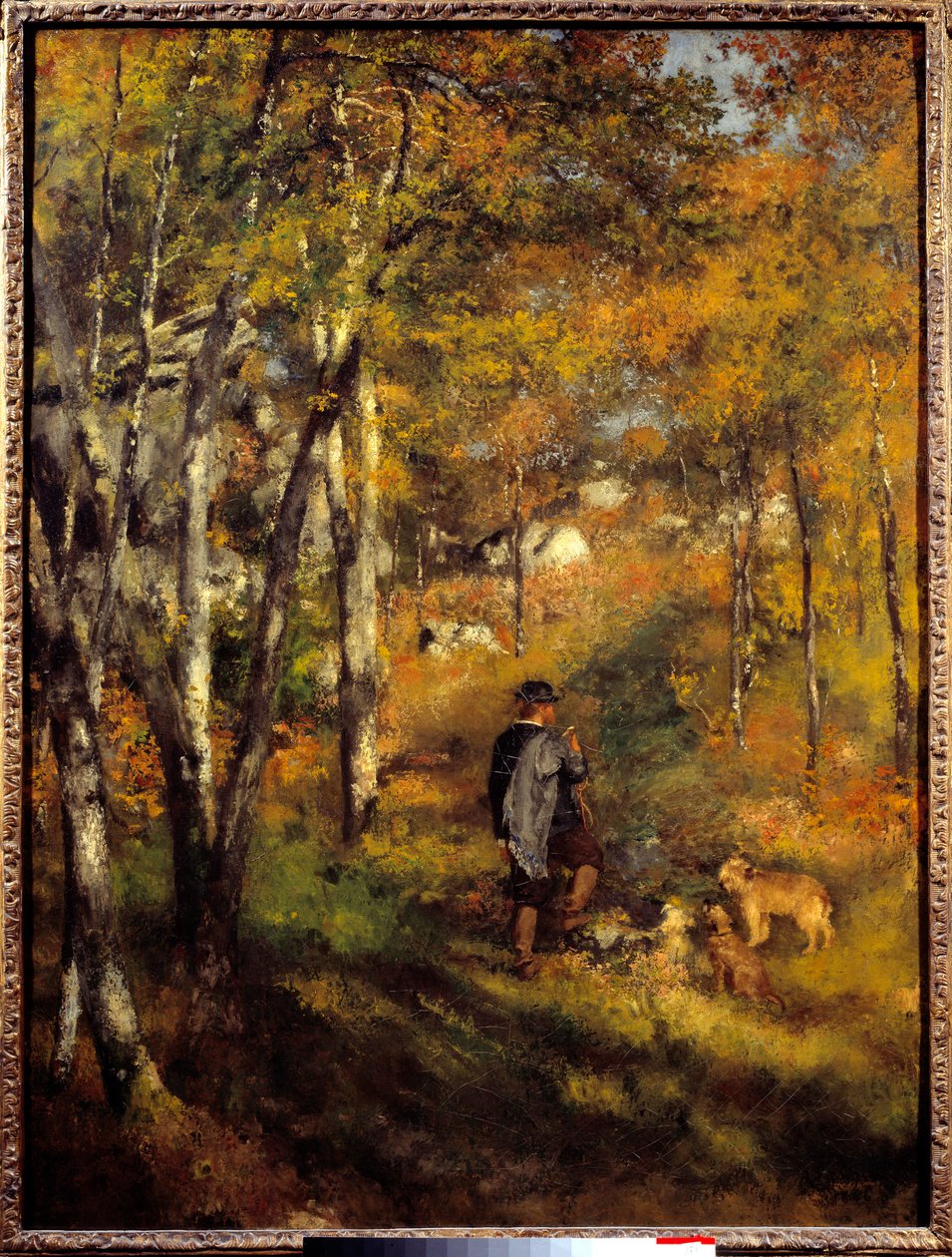 Jules Lecoeur et ses chiens dans la forêt de Fontainebleau. Peinture de Pierre Auguste Renoir (1841-1919) - Pierre Auguste Renoir