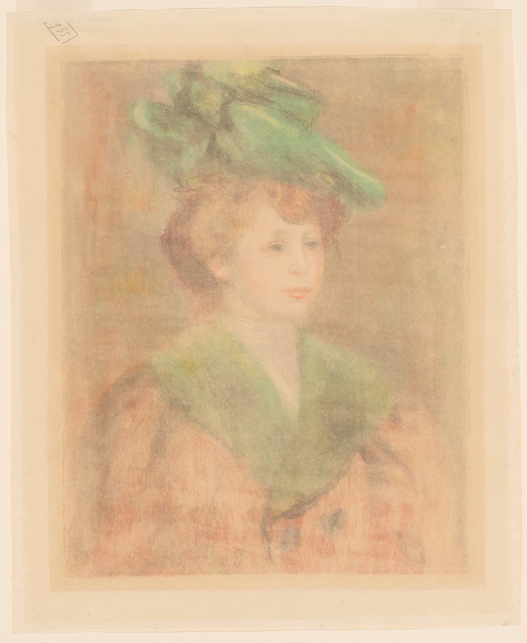 Dame au chapeau vert Mlle. Dieterle - Pierre Auguste Renoir
