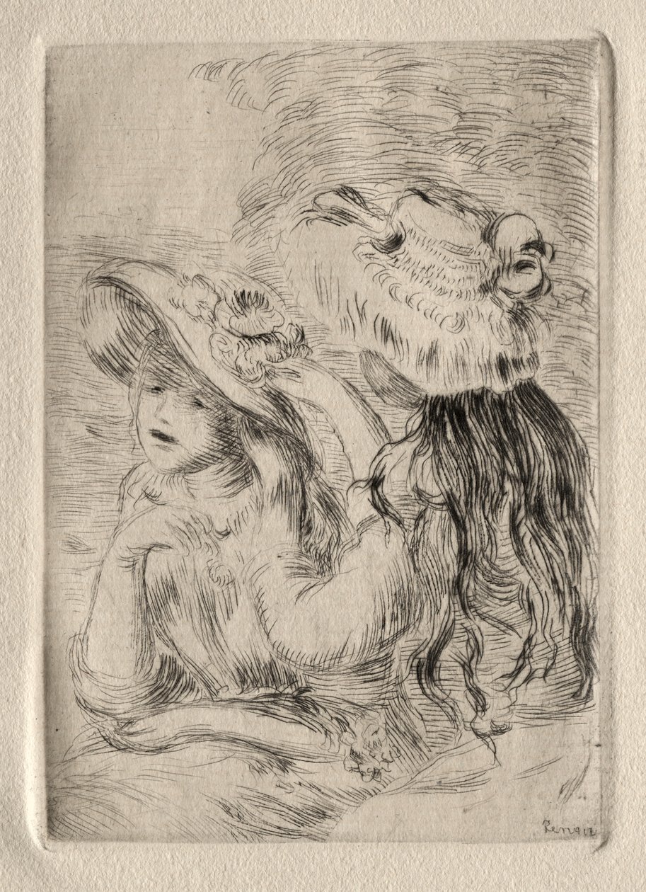 Le Chapeau epinglé (etching) - Pierre Auguste Renoir