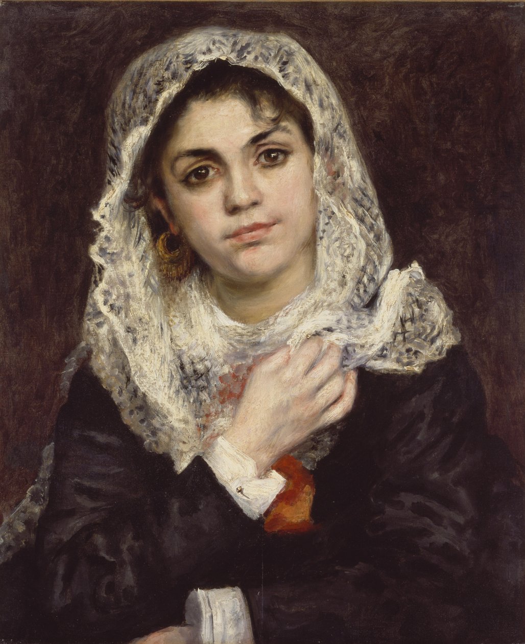 Lise en châle blanc, vers 1872 - Pierre Auguste Renoir