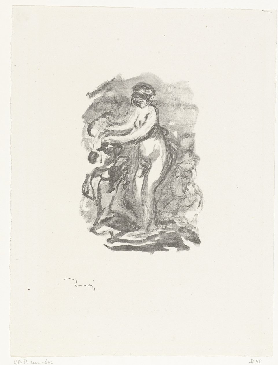 Femme nue debout à côté d