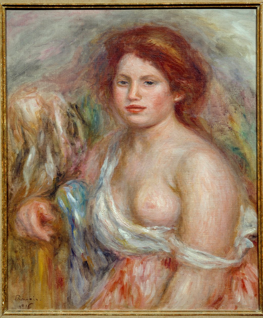 Portrait du modèle en buste (peinture de Pierre Auguste Renoir) - Pierre Auguste Renoir