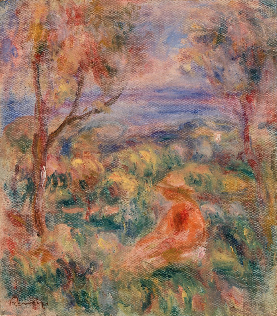 Femme assise au bord de la mer - Pierre Auguste Renoir