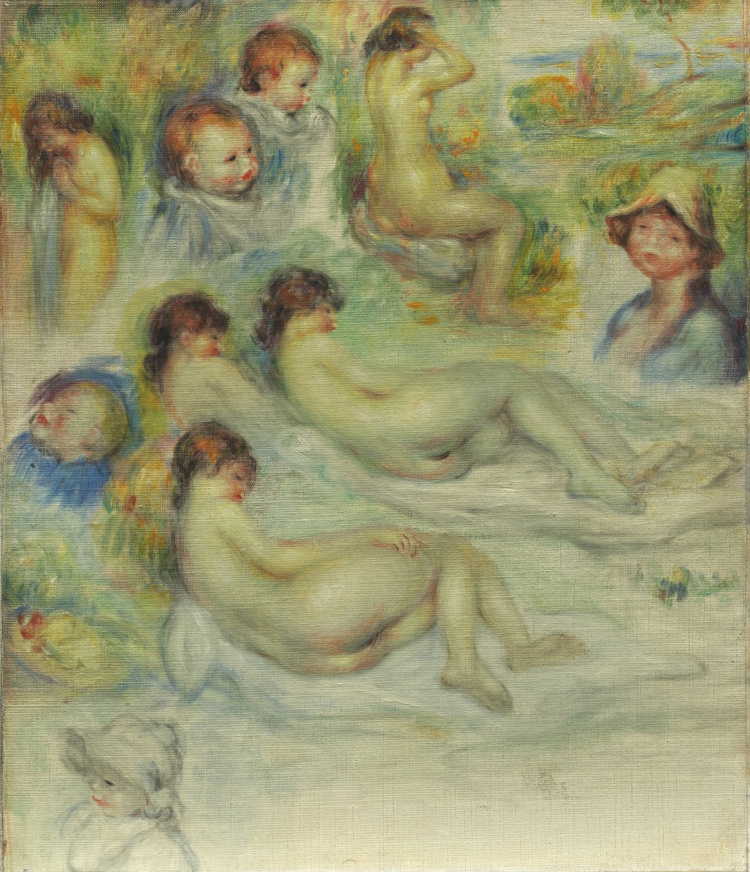 Études de Pierre Renoir, sa mère, Aline Charigot, nus et paysage, 1885-86 - Pierre Auguste Renoir