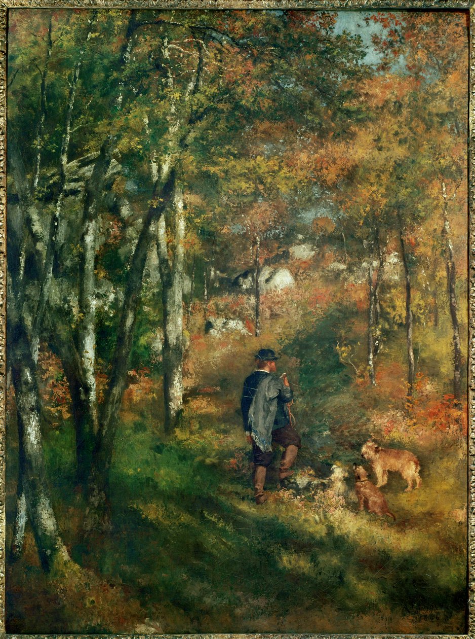 Le peintre Lecoeur dans les bois de Fontainebleau (huile sur toile) - Pierre Auguste Renoir