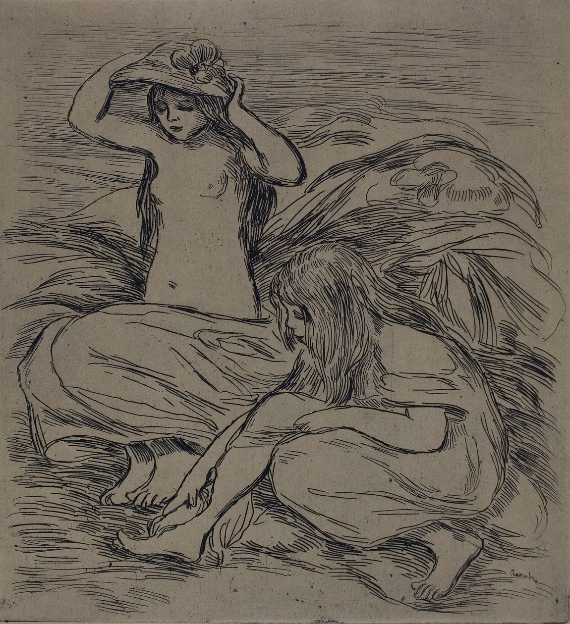 Deux femmes se baignant, c.1895 - Pierre-Auguste Renoir