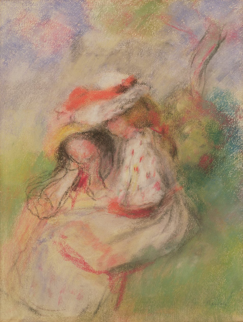 Deux jeunes filles dans un jardin, vers 1885 - Pierre Auguste Renoir