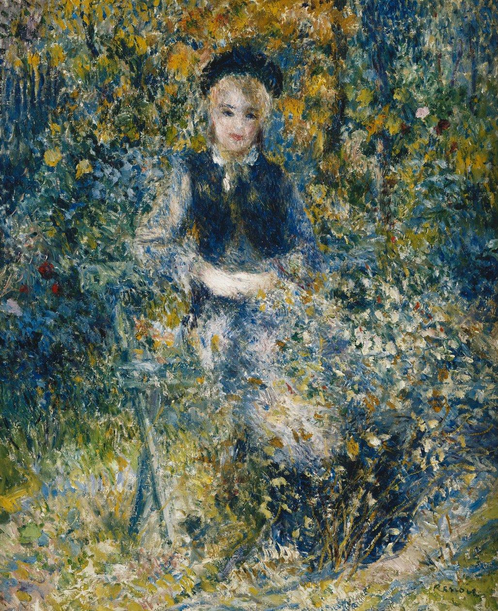 Jeune fille au banc - Pierre-Auguste Renoir