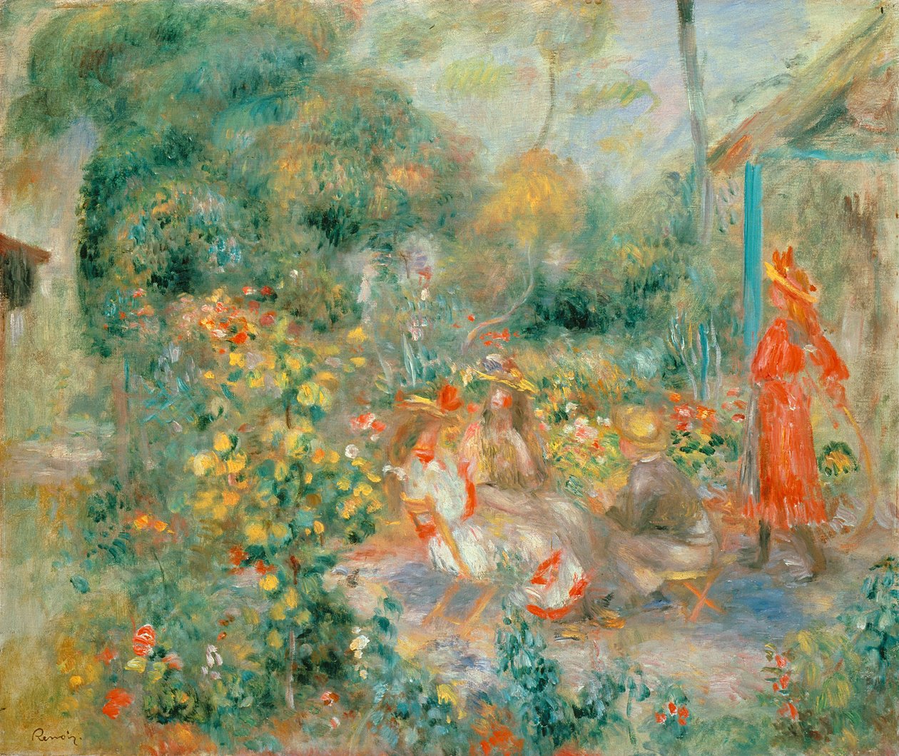 Jeunes filles dans le jardin à Montmartre - Pierre Auguste Renoir