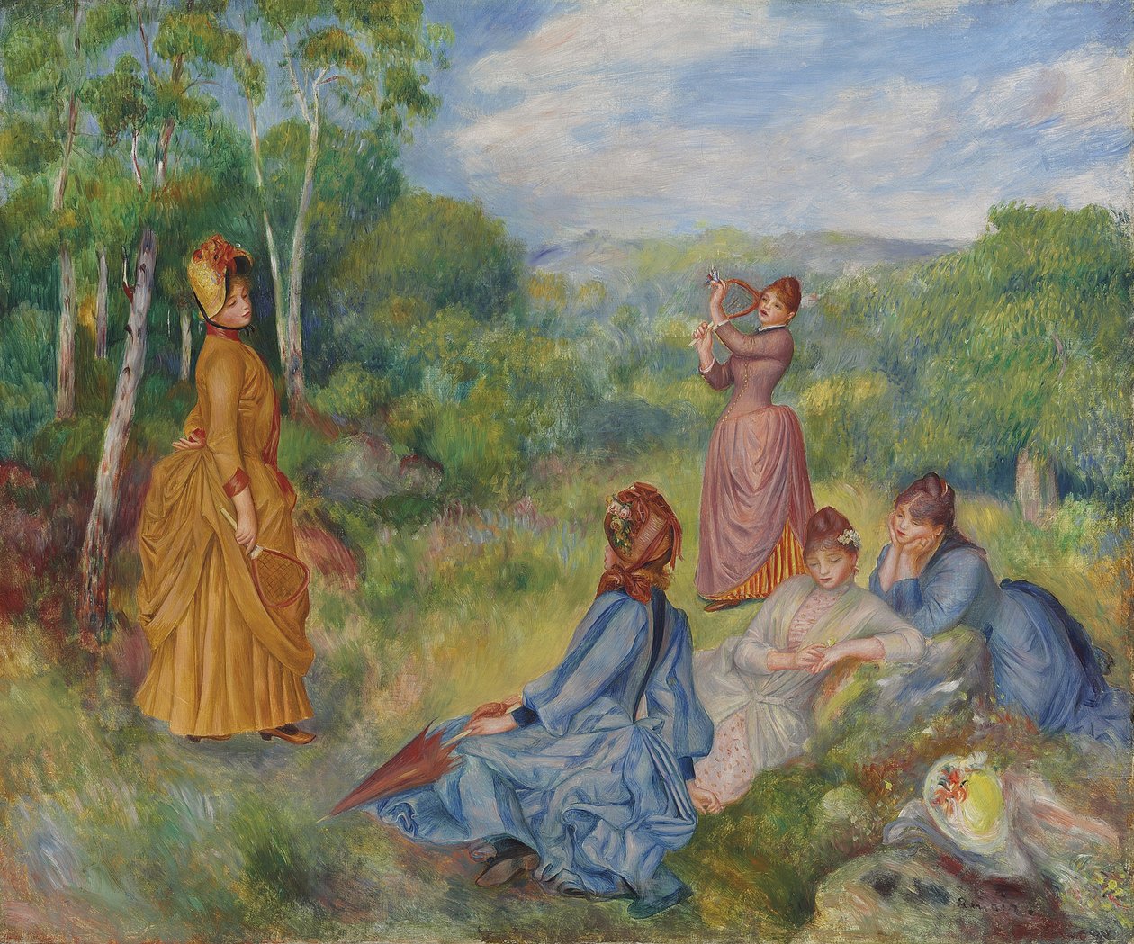 Jeunes filles jouant au badminton - Pierre Auguste Renoir