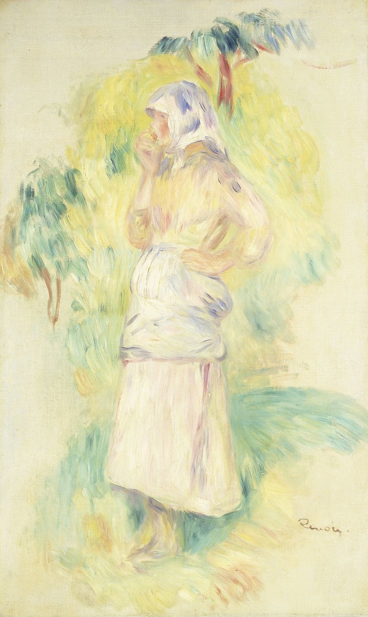 Jeune Paysanne Mangeant une Pomme - Pierre Auguste Renoir