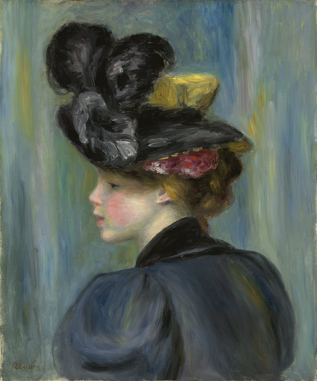 Jeune Femme au Chapeau Noir, 1895 - Pierre Auguste Renoir