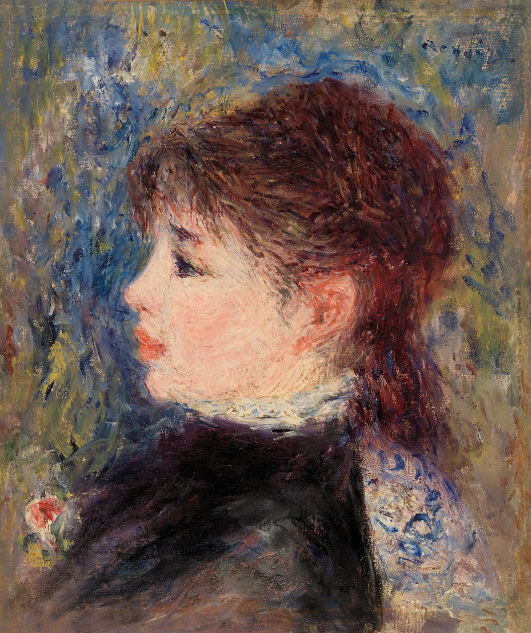 Jeune fille à la rose - Pierre Auguste Renoir