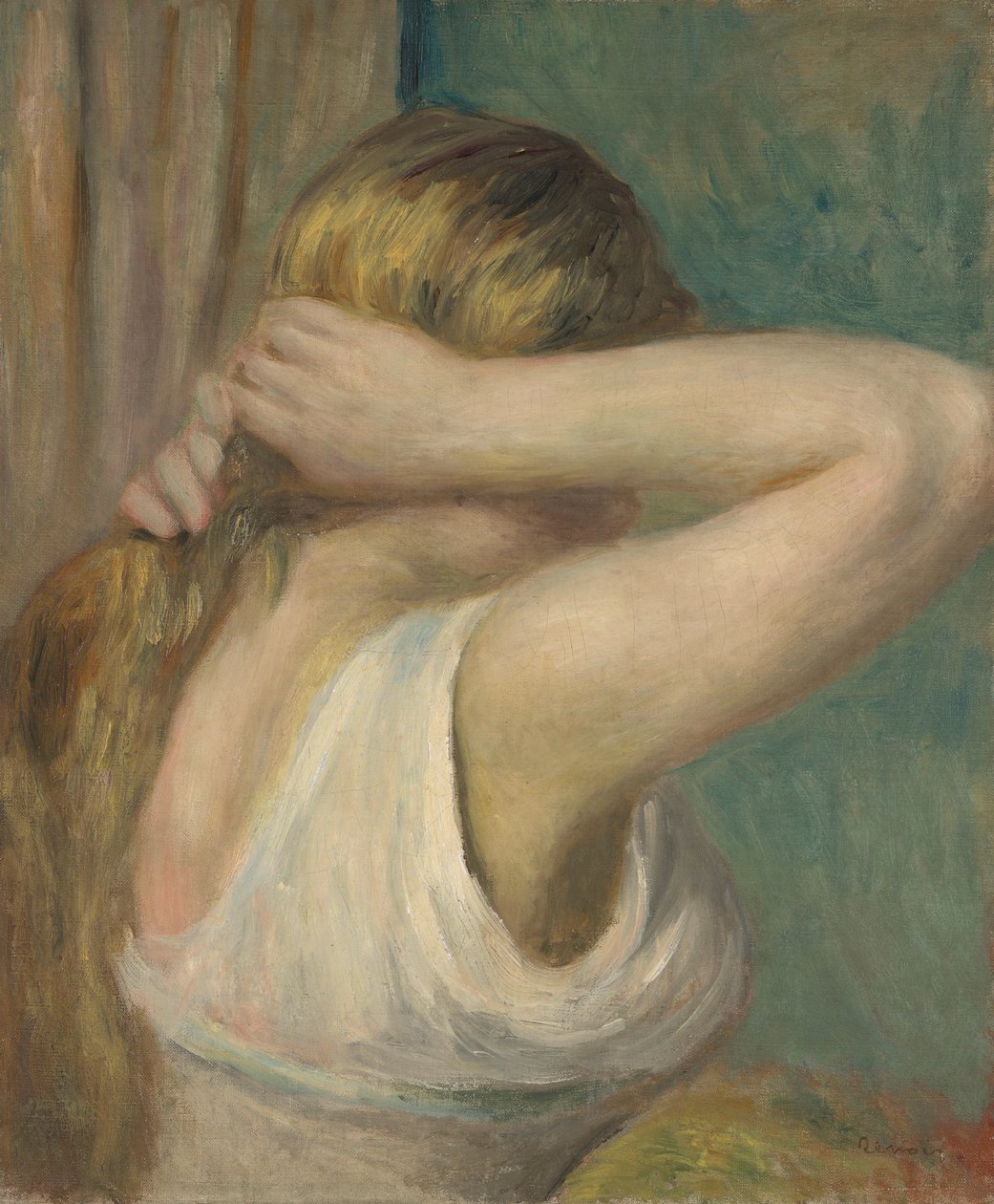 Jeune fille aux bras levés, vers 1895 (huile sur toile) - Pierre Auguste Renoir