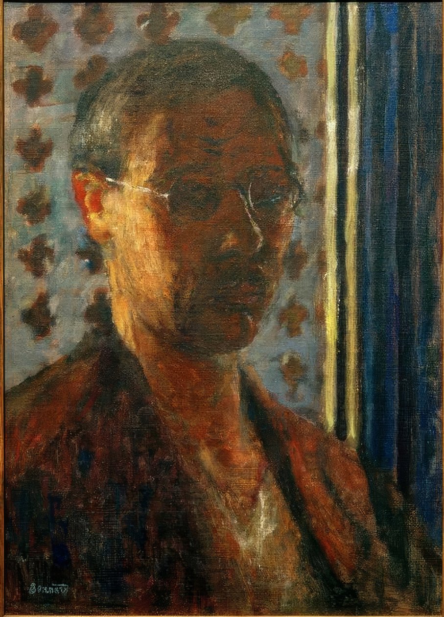 Autoportrait à contre-jour, papier à fleurs - Pierre Bonnard