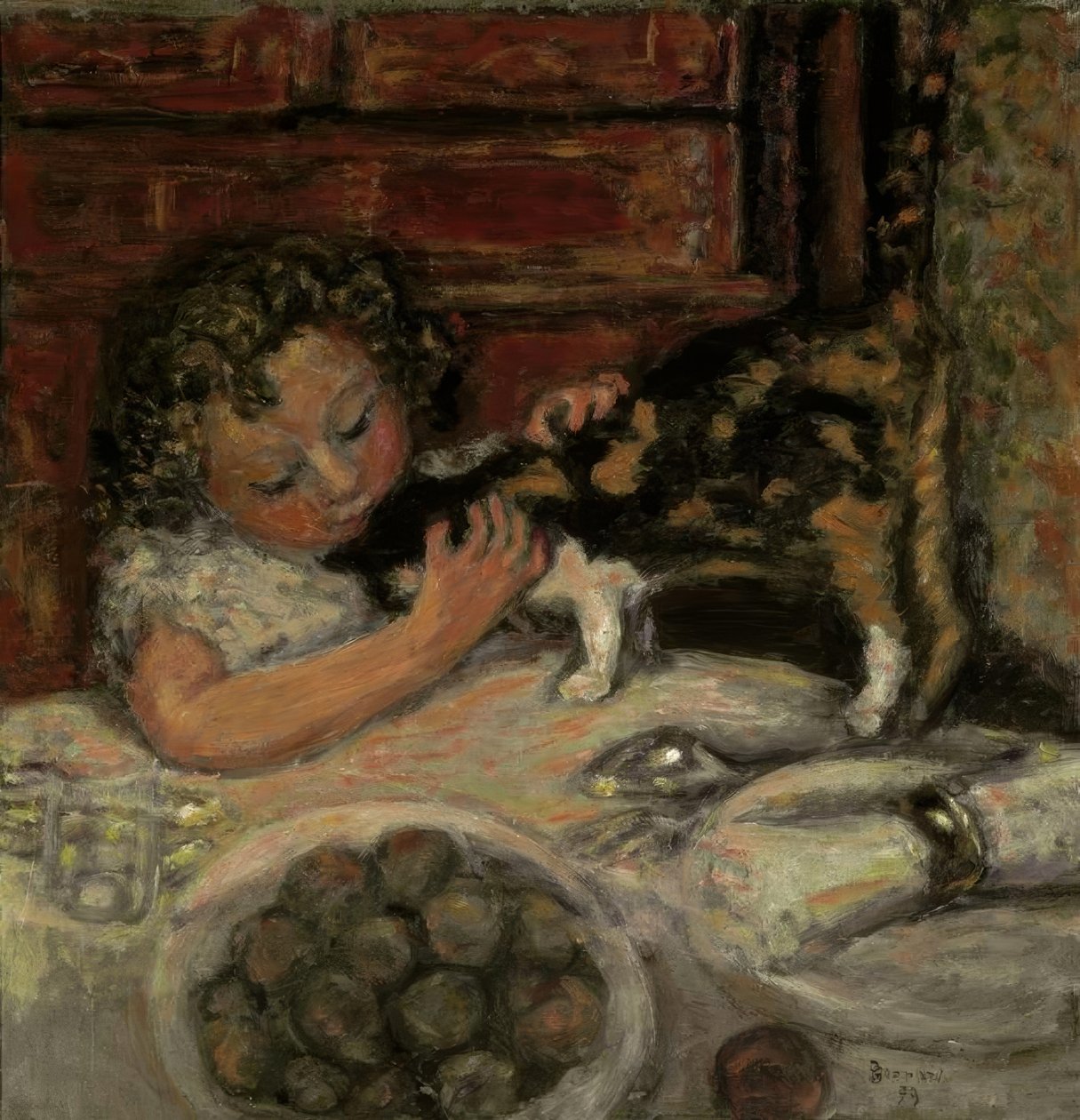 Petite fille avec chat - Pierre Bonnard