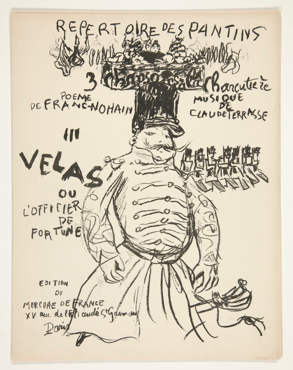 Répertoire du Théâtre des Pantins - six chansons - Pierre Bonnard