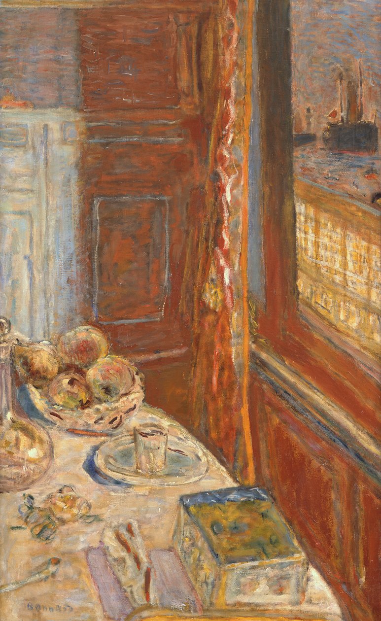 Nature morte avec des navires vus à travers la fenêtre, vers 1906 - Pierre Bonnard