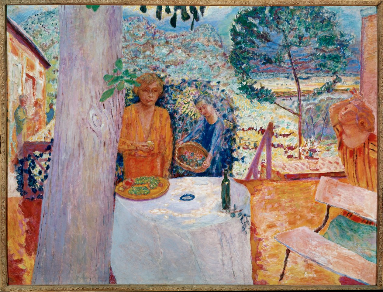 La terrasse de Vernon (peinture sur toile) - Pierre Bonnard