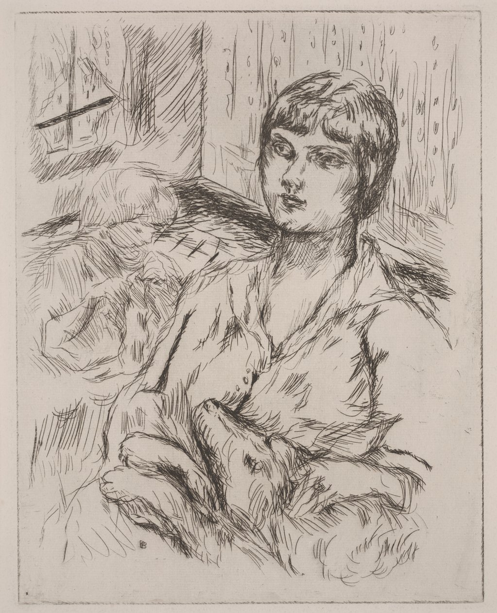 Femme avec chien, illustration de "Dingo" par Octave Mirbeau - Pierre Bonnard