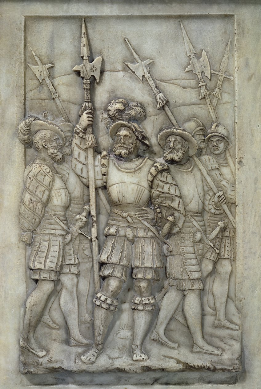 Hallebardiers, détail du tombeau de François Ier et Claude de France, commandé en 1548 (marbre) - Pierre Bontemps