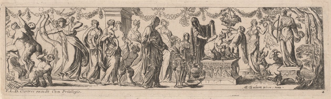 Satyresse avec des Enfants sur un Autel - Pierre Brebiette